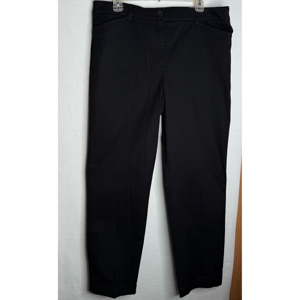 Talbots The Perfect Chino Pants Sz 14 Black Straight Leg Full Length Career NWT
